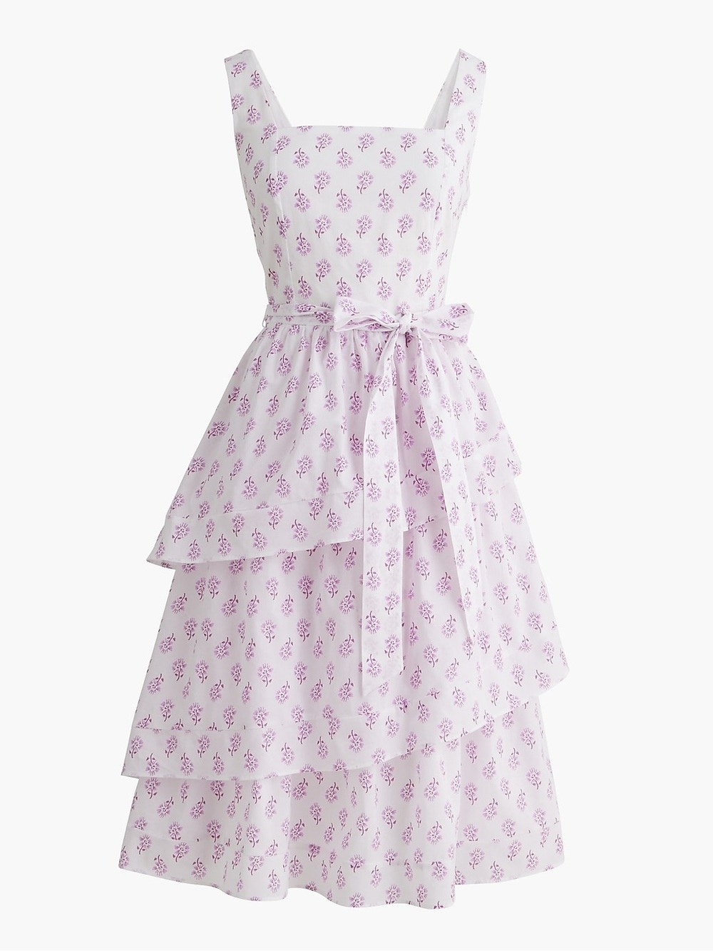 J. Crew Midi | Sleeveless Belted Tiered Dress